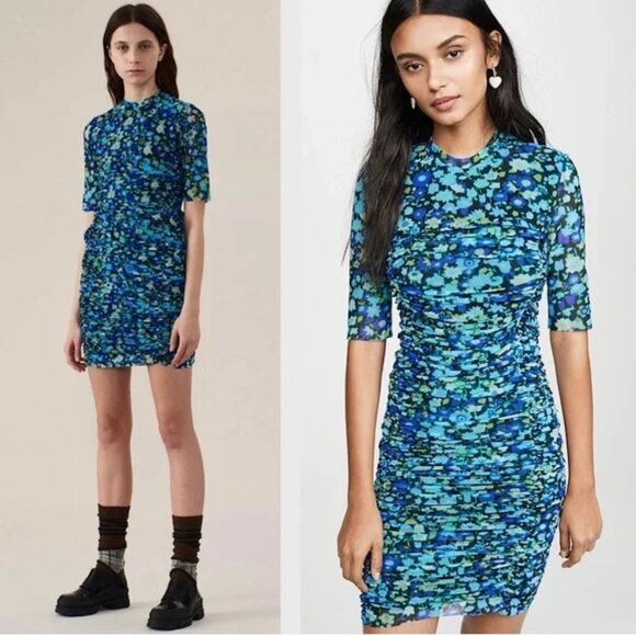 GANNI Printed Mesh Dress - Picture 9 of 9